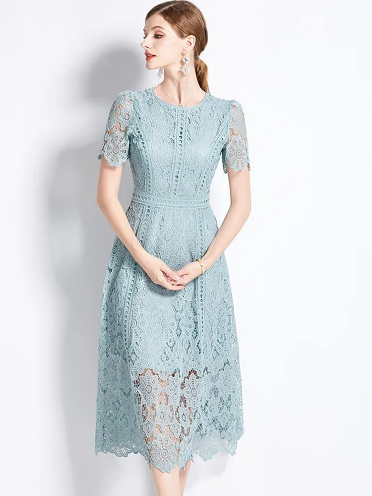 Elegantes Spitzenkleid Midi-Länge - Vittorelli