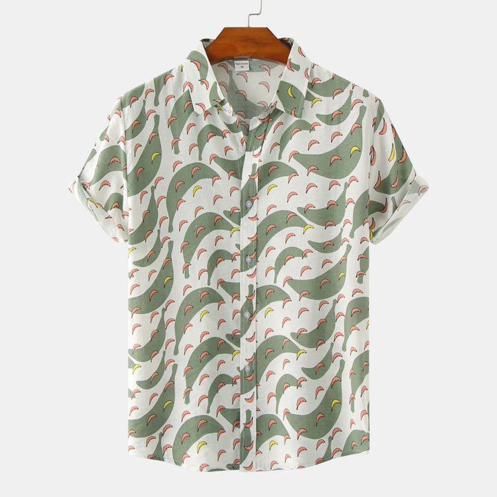 Floral kurzärmeliges Blumenhemd Männer