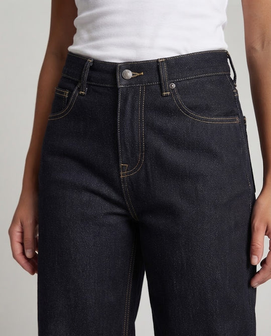 Damen Bodenlange Extraweite Denim-Hose im Maximal-Baggy-Schnitt mit cleanem Five-Pocket-Design Nord Taschen