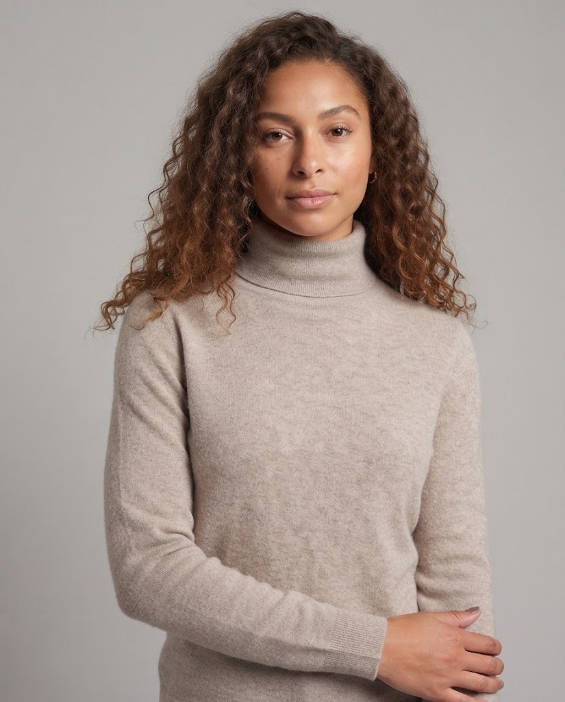 Damen Feiner Rollkragenpullover aus Kaschmir‑Look mit leichtem Stretch und minimalistischer Silhouette Nord Taschen