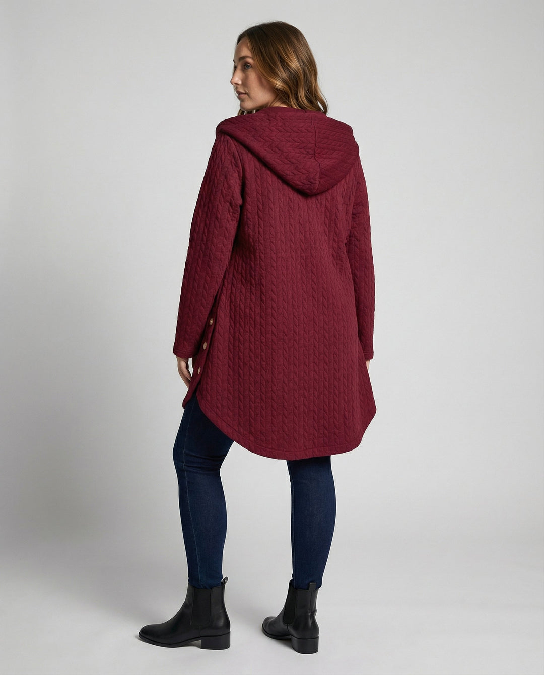 Warme Winterjacke Rotwein Damen
