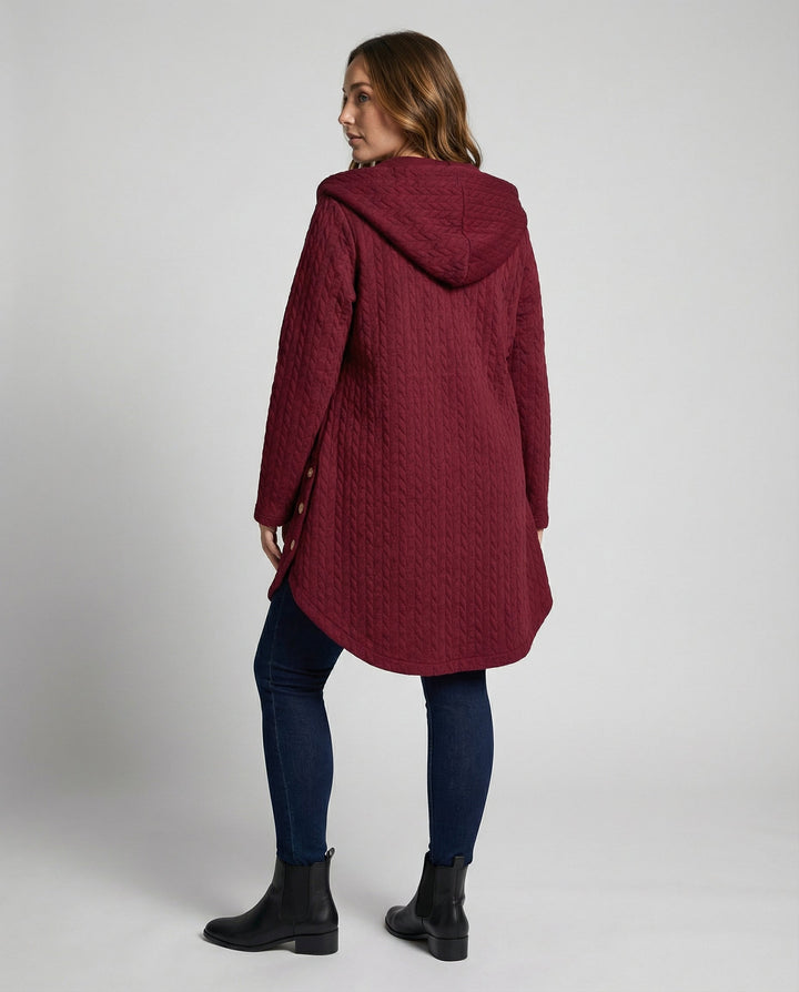 Warme Winterjacke Rotwein Damen
