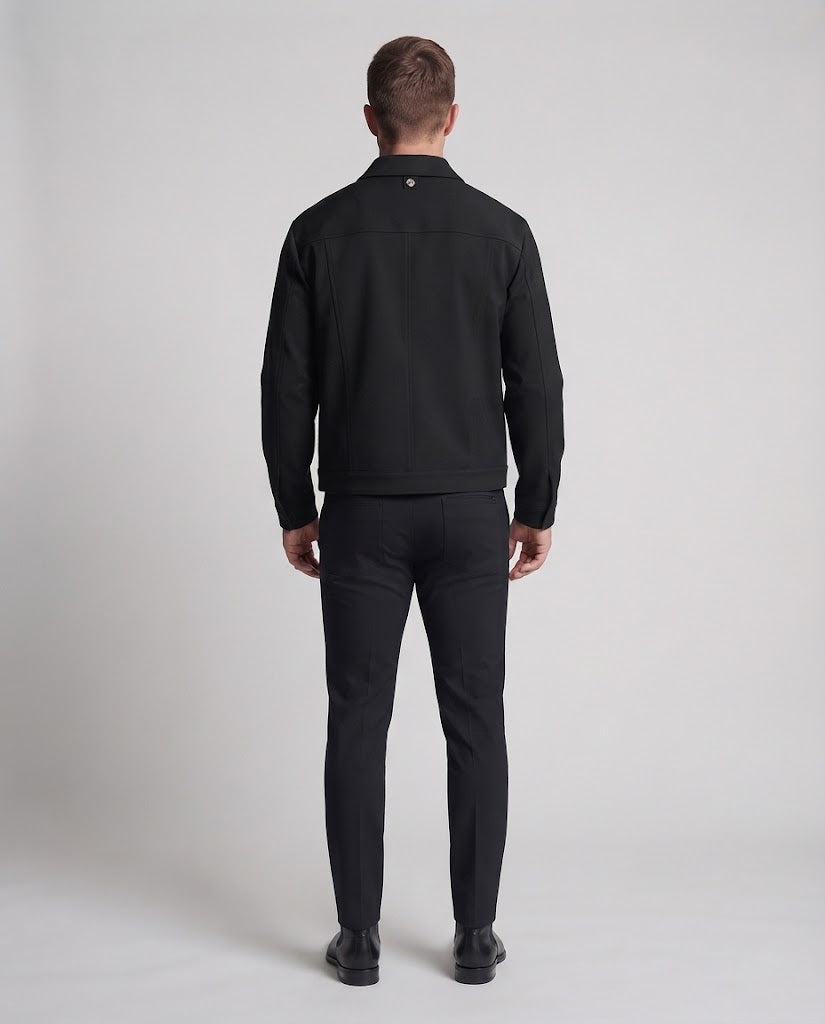 Herren Kastige Oversize-Blousonjacke mit Druckknopf-Leiste und Hemdkragen Nord Taschen