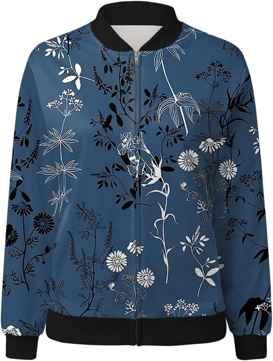 Nord Taschen | Bomberjacke mit Blumenmuster für Damen
