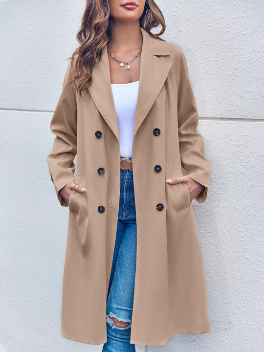 doppelte Reihe Trenchcoat für Damen - mit Gürtel in der Taille - Vittorelli
