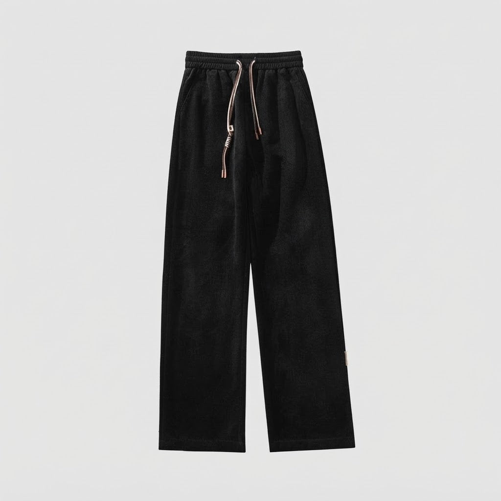 Herren Extraweite Thermo-Cord-Plissée-Palazzohose mit Kordelzug und geradem Bein Nord Taschen