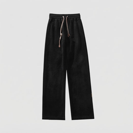 Herren Extraweite Thermo-Cord-Plissée-Palazzohose mit Kordelzug und geradem Bein Nord Taschen