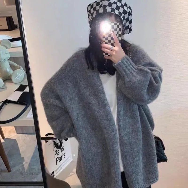 oversized Strickjacke mit Knopfverschluss
