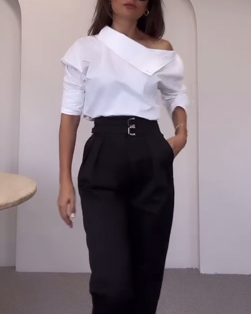 Modischer Hoher Kragen Metallknopf