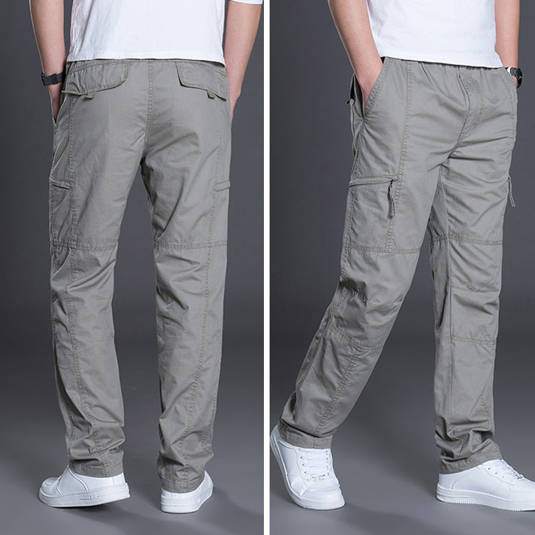 Herren Gerade geschnittene Utility‑Cargohose mit Knieabnähern, Multifachtaschen & elastischem Bund Nord Taschen