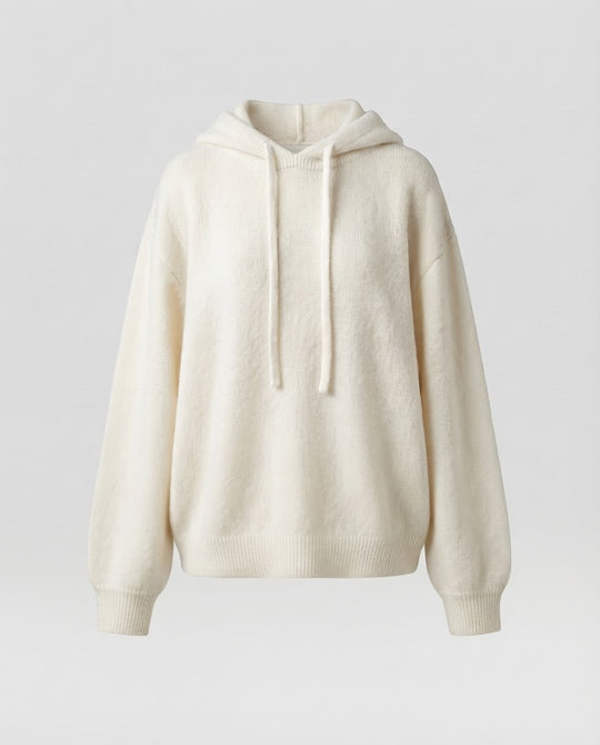 Damen Oversize-Kapuzenpullover in Mohair‑Optik mit gedroppten Schultern Nord Taschen