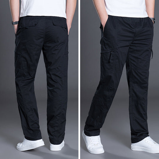 Herren Gerade geschnittene Utility‑Cargohose mit Knieabnähern, Multifachtaschen & elastischem Bund Nord Taschen