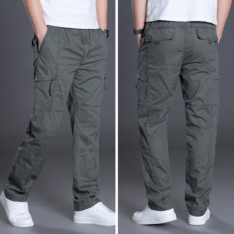 Herren Gerade geschnittene Utility‑Cargohose mit Knieabnähern, Multifachtaschen & elastischem Bund Nord Taschen