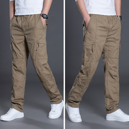 Herren Gerade geschnittene Utility‑Cargohose mit Knieabnähern, Multifachtaschen & elastischem Bund Nord Taschen