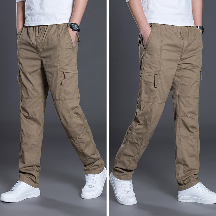 Herren Gerade geschnittene Utility‑Cargohose mit Knieabnähern, Multifachtaschen & elastischem Bund Nord Taschen