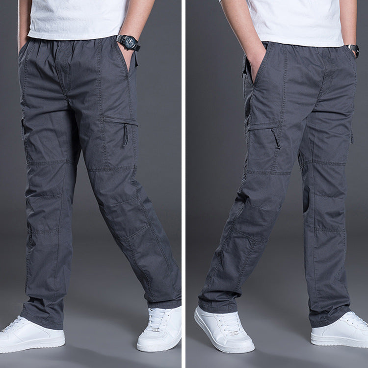 Herren Gerade geschnittene Utility‑Cargohose mit Knieabnähern, Multifachtaschen & elastischem Bund Nord Taschen