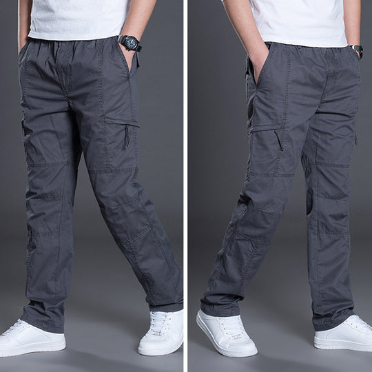 Herren Gerade geschnittene Utility‑Cargohose mit Knieabnähern, Multifachtaschen & elastischem Bund Nord Taschen