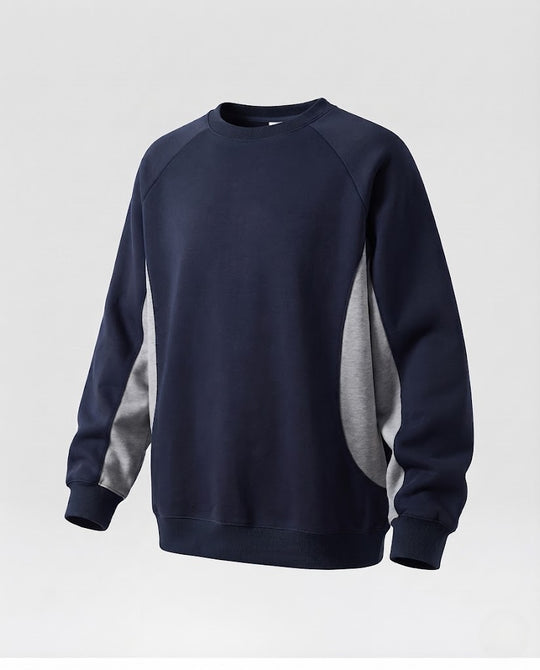 Damen weiches Oversize-Sweatshirt mit Raglanärmeln, verlängertem Saum und kontrastierenden Seiteneinsätzen Nord Taschen