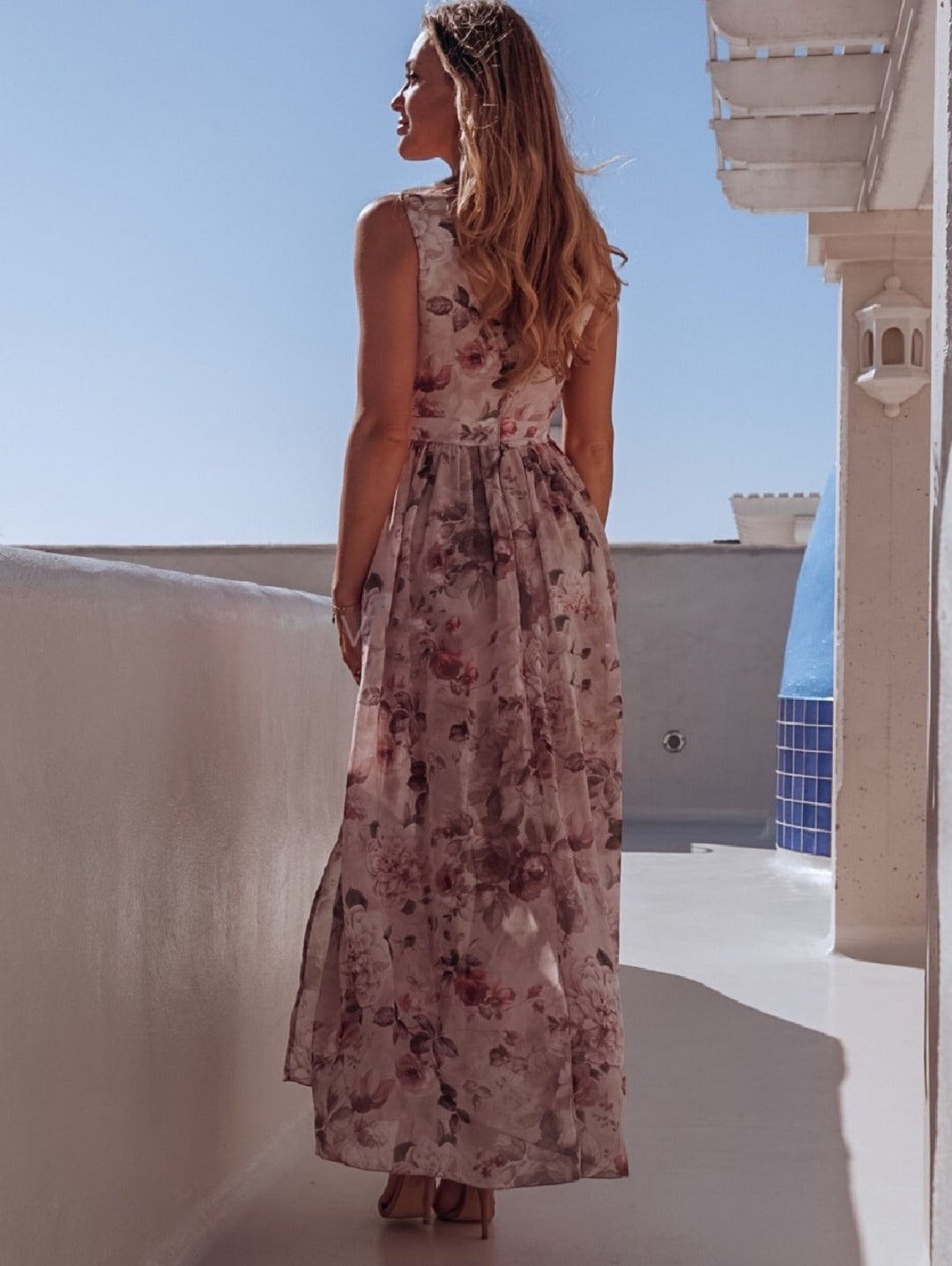Bedrucktes geteiltes Chiffonkleid