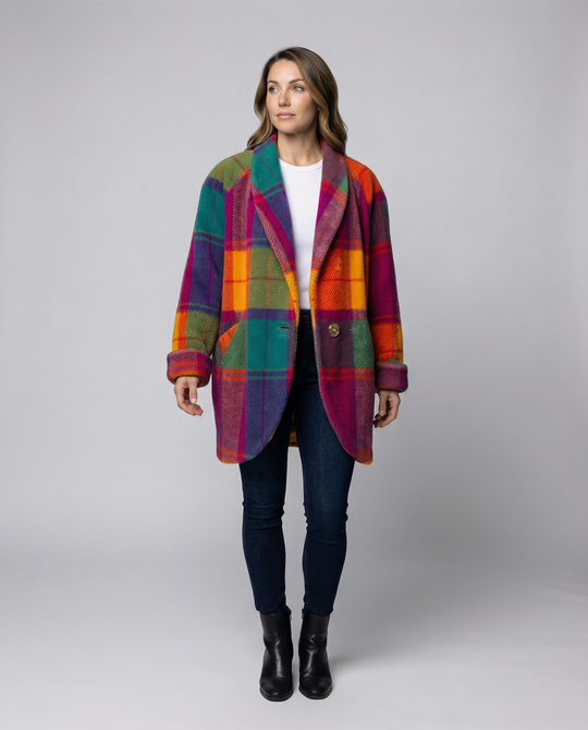 Oversized Karomuster Damenjacke