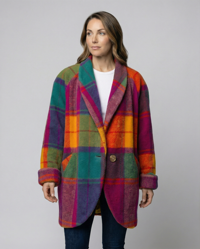 Oversized Karomuster Damenjacke