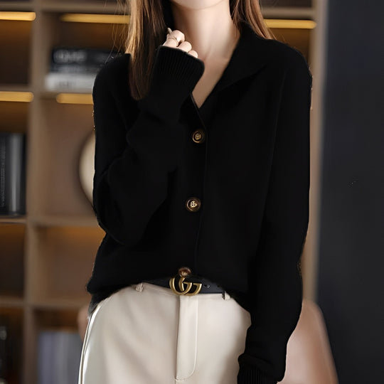 Eleganter, lässig geschnittener Cardigan mit Knöpfen für Frauen