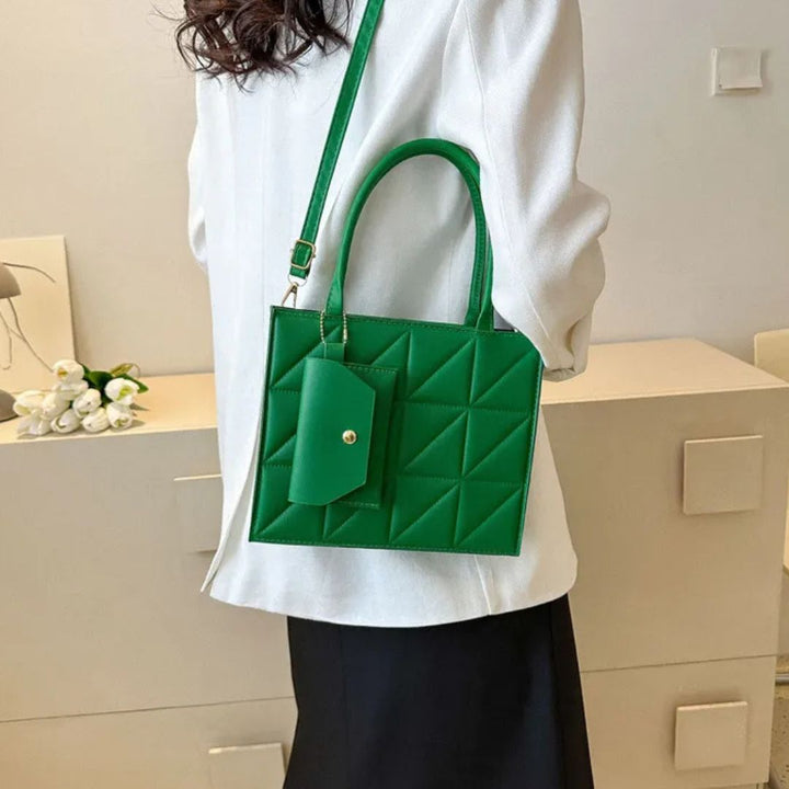 Nord Taschen | Handtasche mit Quadratprägung - Stilvolle Umhängetasche mit praktischer Kartenhülle