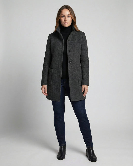 Eleganter Vintage Wollmantel Damen