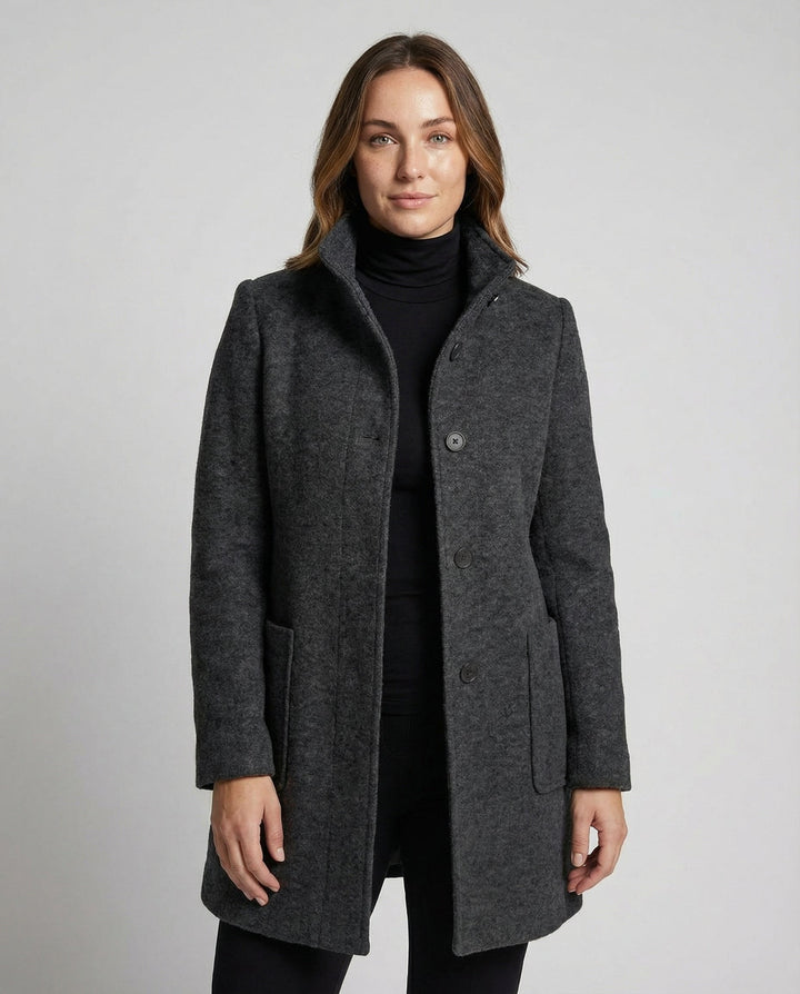 Eleganter Vintage Wollmantel Damen
