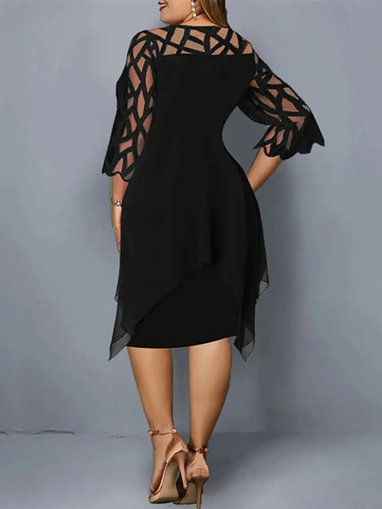 Elegantes Plus Size Spitzen-Midi-Kleid