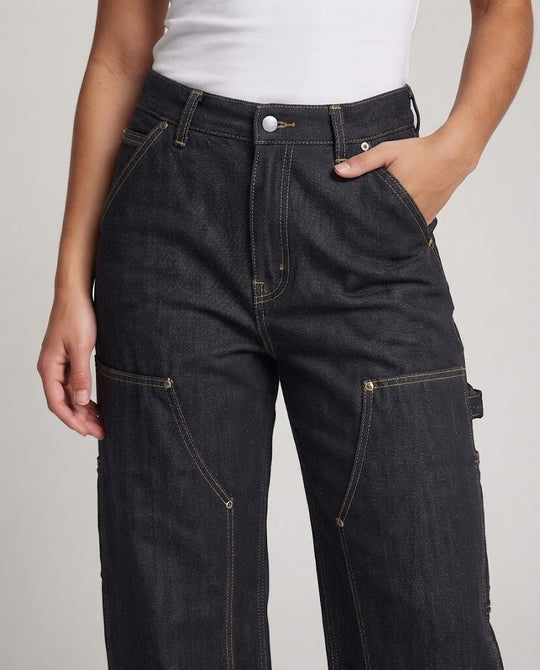 Damen Oversize‑Denim‑Palazzo‑Hose mit Utility‑Taschendetails Nord Taschen