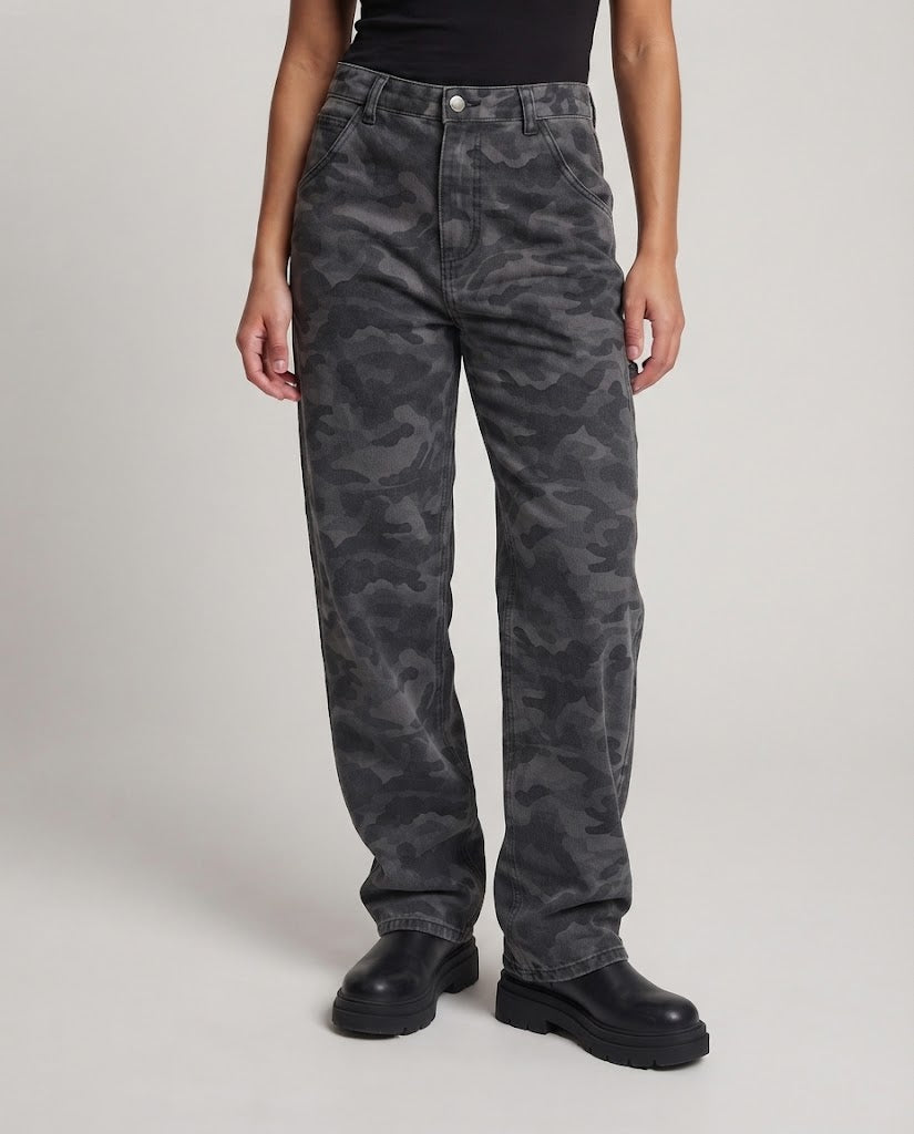 Damenmode Camouflage-Hose Nord Taschen