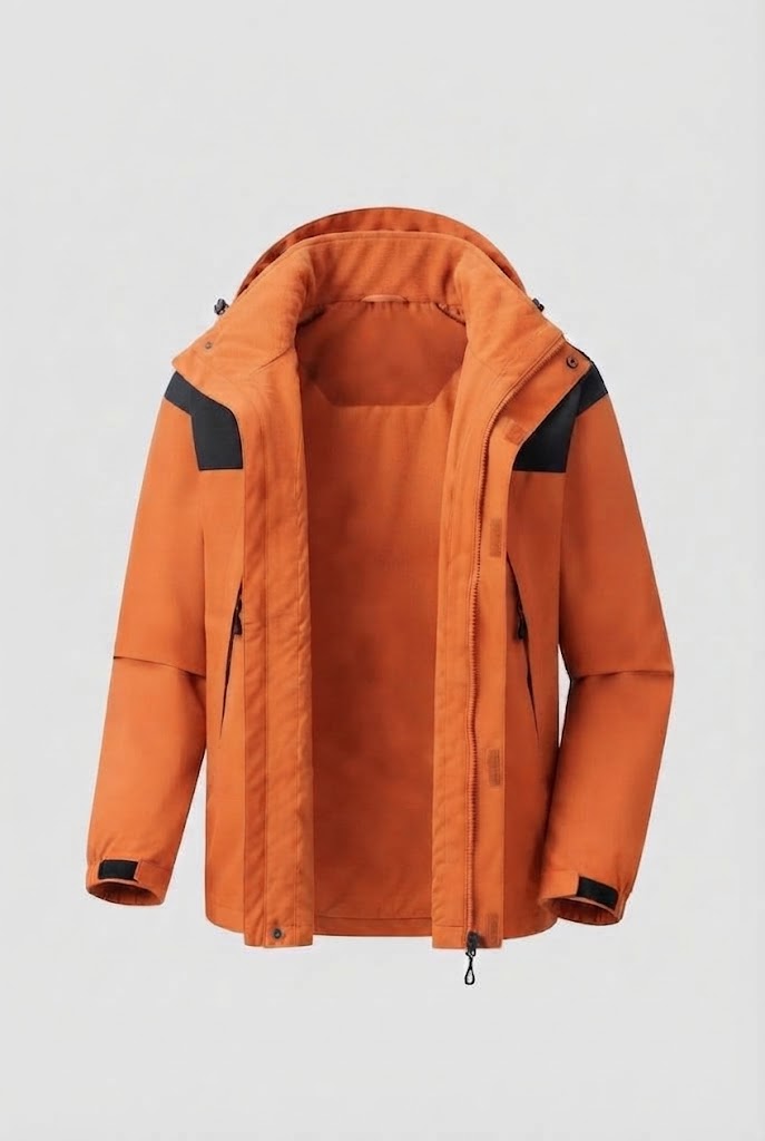 Herren zwei-lagige Softshell Outdoor-Jacke mit herausnehmbarer Fleece-Innenjacke und Kapuze Nord Taschen