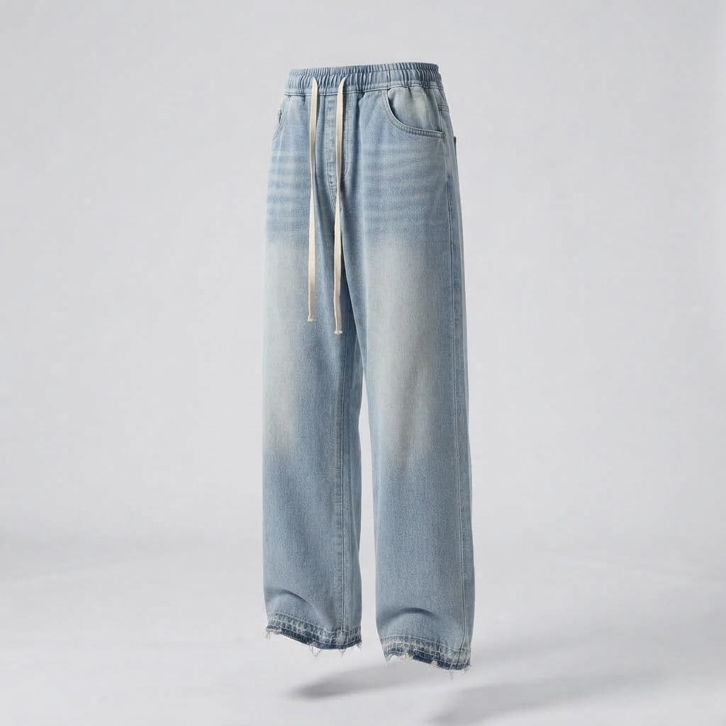 Damen Weitgeschnittene Denim-Hose Nord Taschen