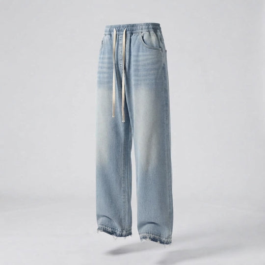 Damen Weitgeschnittene Denim-Hose Nord Taschen