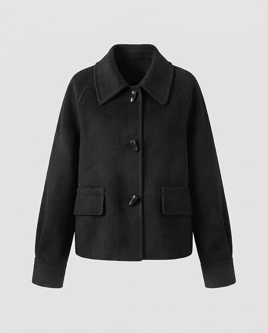 Damen Boxy‑Kurzmantel aus Wollmix mit Knebelverschlüssen und Pattentaschen Nord Taschen