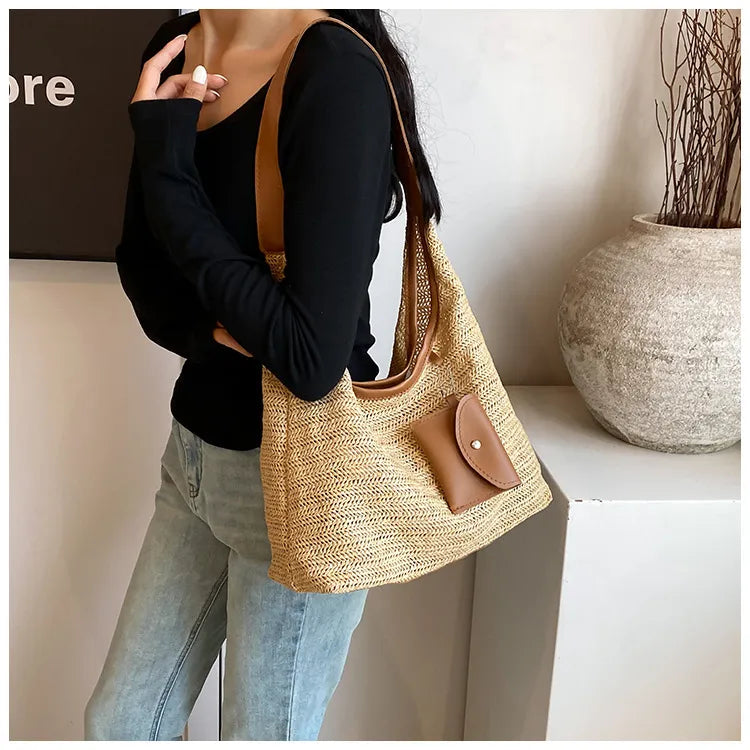Nord Taschen | für Damen - Bunte Schultertasche aus Baumwolle mit praktischer Zusatztasche