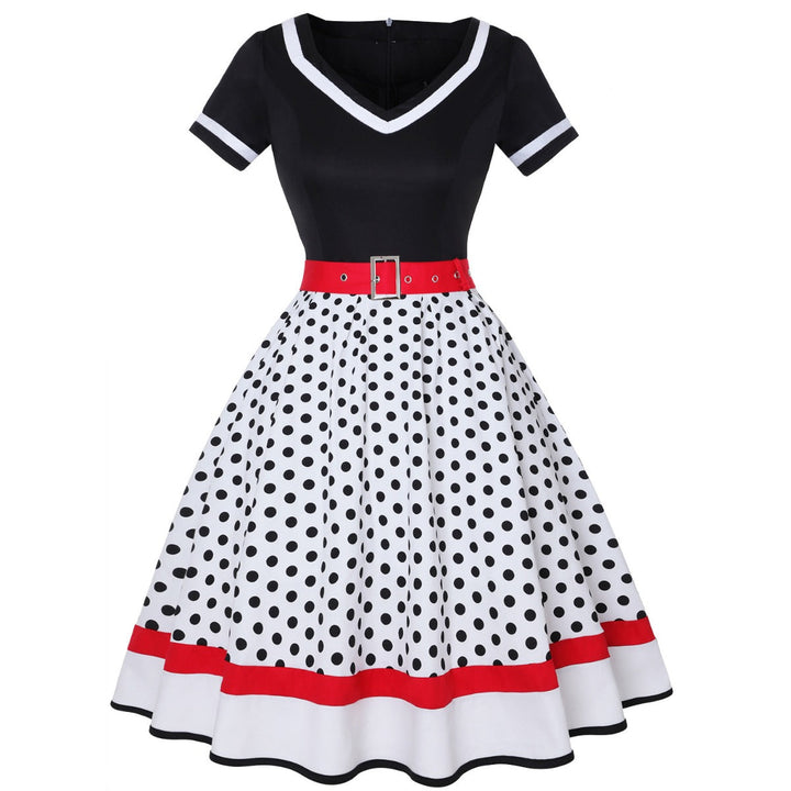 Vintage Hepburn Polka Dot Kleid