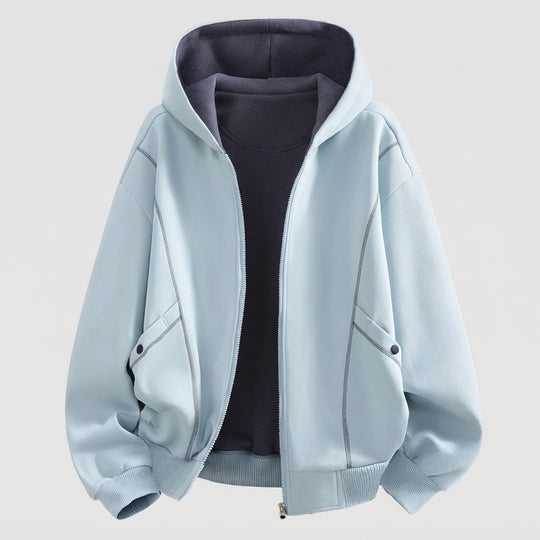 Herren Oversize Kapuzen-Sweatjacke Nord Taschen