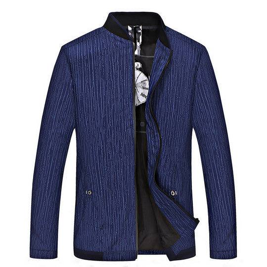 Herren Urbaner Blousonjacke mit feiner Längsstruktur, Stehkragen und verdecktem Reißverschluss Nord Taschen
