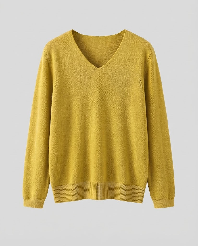 Damen Feinstrick-V-Ausschnitt-Pullover aus kuscheligem Angora-Mix Nord Taschen
