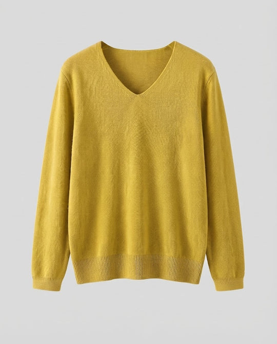 Damen Feinstrick-V-Ausschnitt-Pullover aus kuscheligem Angora-Mix Nord Taschen