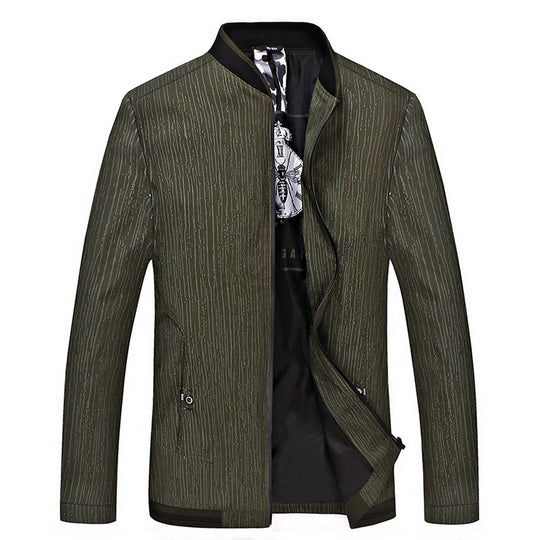 Herren Urbaner Blousonjacke mit feiner Längsstruktur, Stehkragen und verdecktem Reißverschluss Nord Taschen