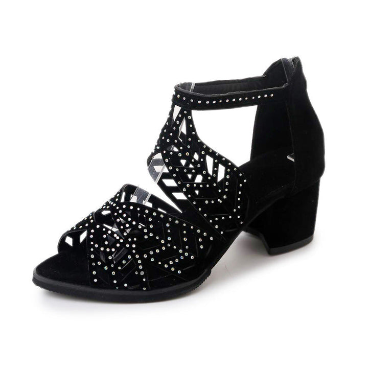 Damen Elegante Sandalen mit glamourösem Strassdetail und modischem Riemendesign