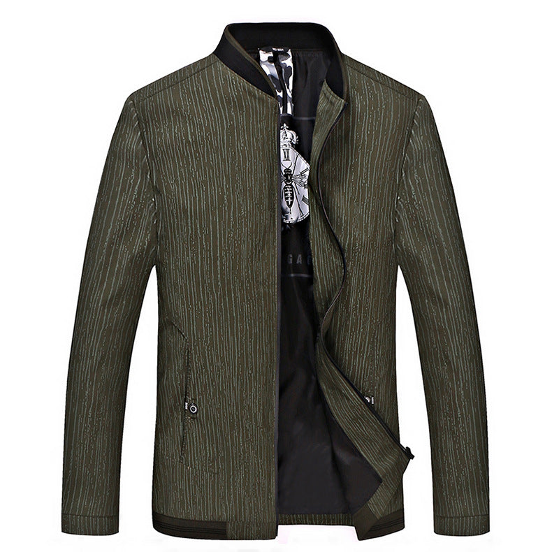 Herren Urbaner Blousonjacke mit feiner Längsstruktur, Stehkragen und verdecktem Reißverschluss Nord Taschen