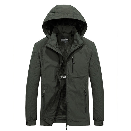 Herren Atmungsaktive Softshell-Hybridjacke mit Kapuze, Mikro-Fleecefutter und Reißverschluss-Brusttasche Nord Taschen