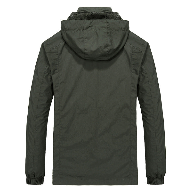 Herren Atmungsaktive Softshell-Hybridjacke mit Kapuze, Mikro-Fleecefutter und Reißverschluss-Brusttasche Nord Taschen