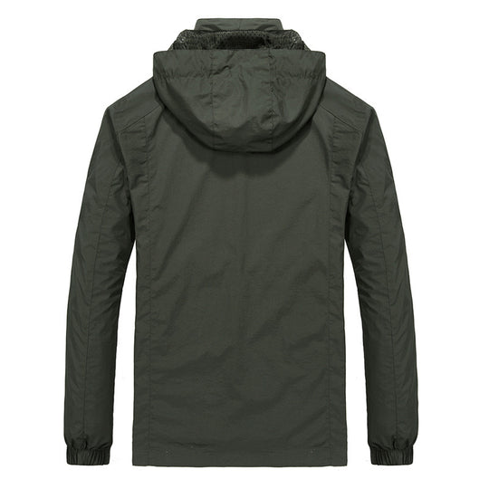 Herren Atmungsaktive Softshell-Hybridjacke mit Kapuze, Mikro-Fleecefutter und Reißverschluss-Brusttasche Nord Taschen