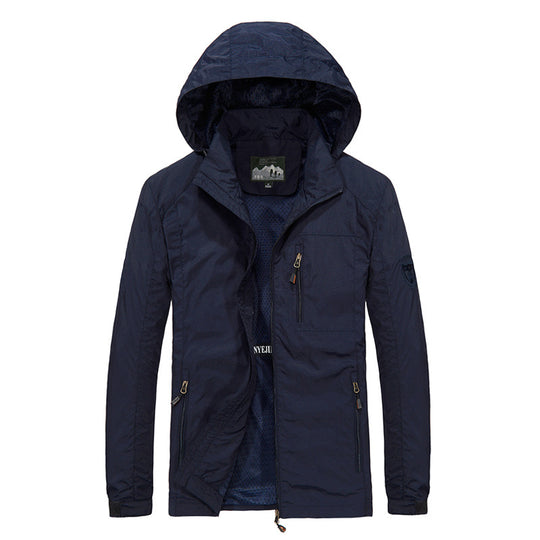 Herren Atmungsaktive Softshell-Hybridjacke mit Kapuze, Mikro-Fleecefutter und Reißverschluss-Brusttasche Nord Taschen