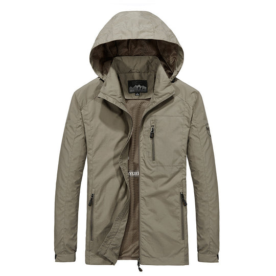 Herren Atmungsaktive Softshell-Hybridjacke mit Kapuze, Mikro-Fleecefutter und Reißverschluss-Brusttasche Nord Taschen
